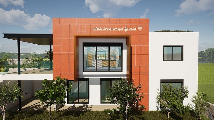 Belle villa d'architecture de notre client Amplitude Invest, conception construction M2CB Groupe - Phase Cloisons